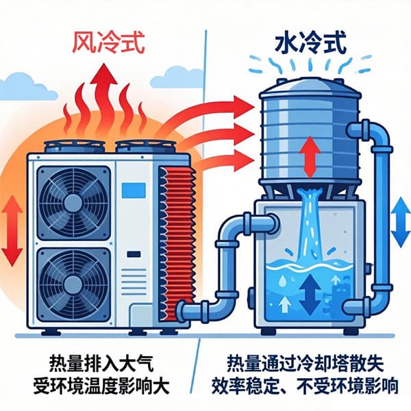 高低温一体机风冷与水冷对比图